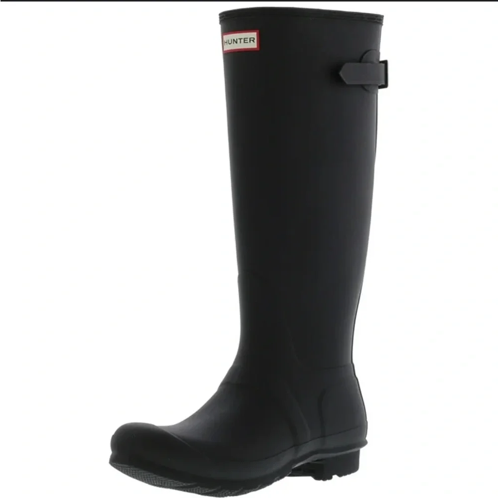 HUNTER OG Original Wellington Adjustable Black Tall Rain Winter Boots UK 8